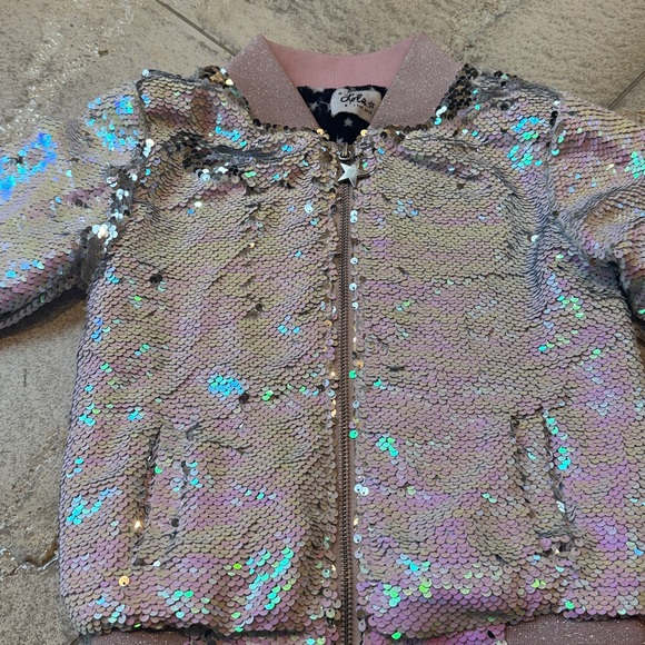 Lola and the Boys Sequins Flip Care Bear Bomber Jacket Size 4 - Picture 11 of 13